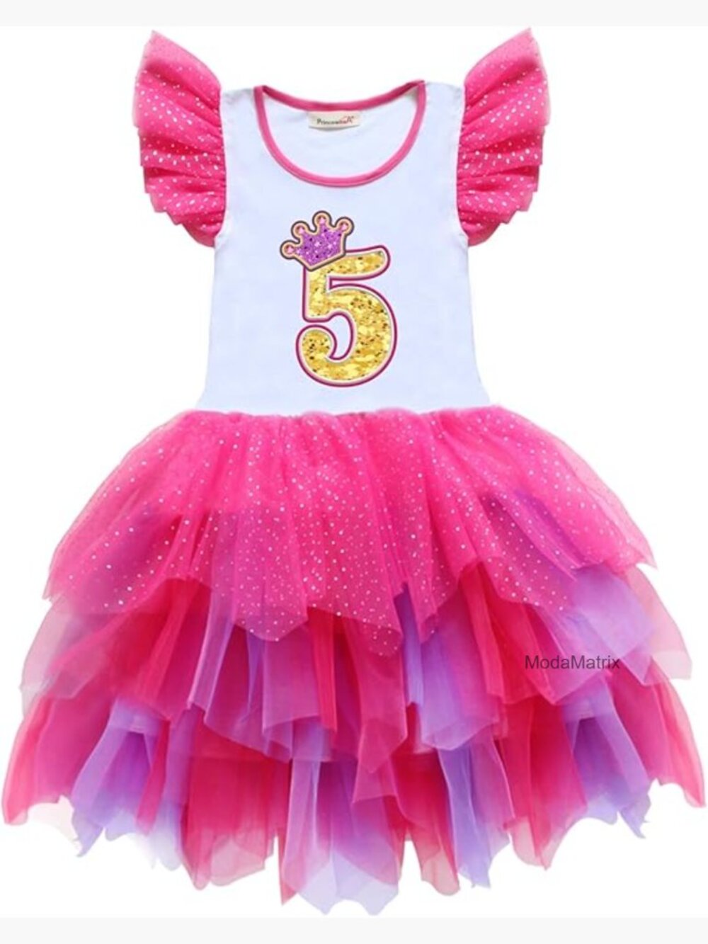 Girls Unicorn Princess Dress Tutu Tulle Party Outfit